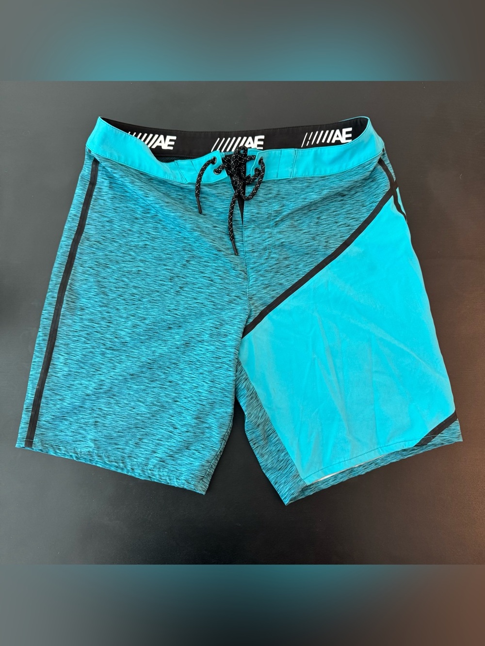 American Eagle Outfitters Men’s Teal Blue Two-Tone Swim Shorts